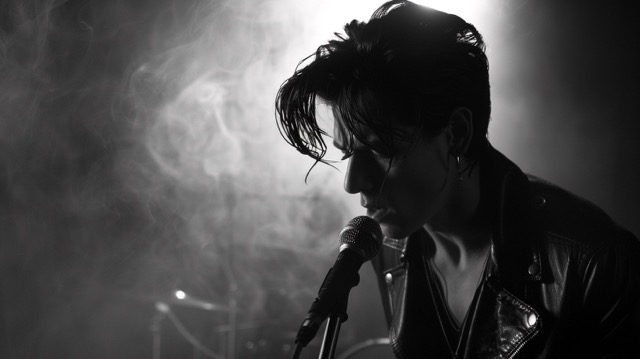 Alex Turner performing live in the early years